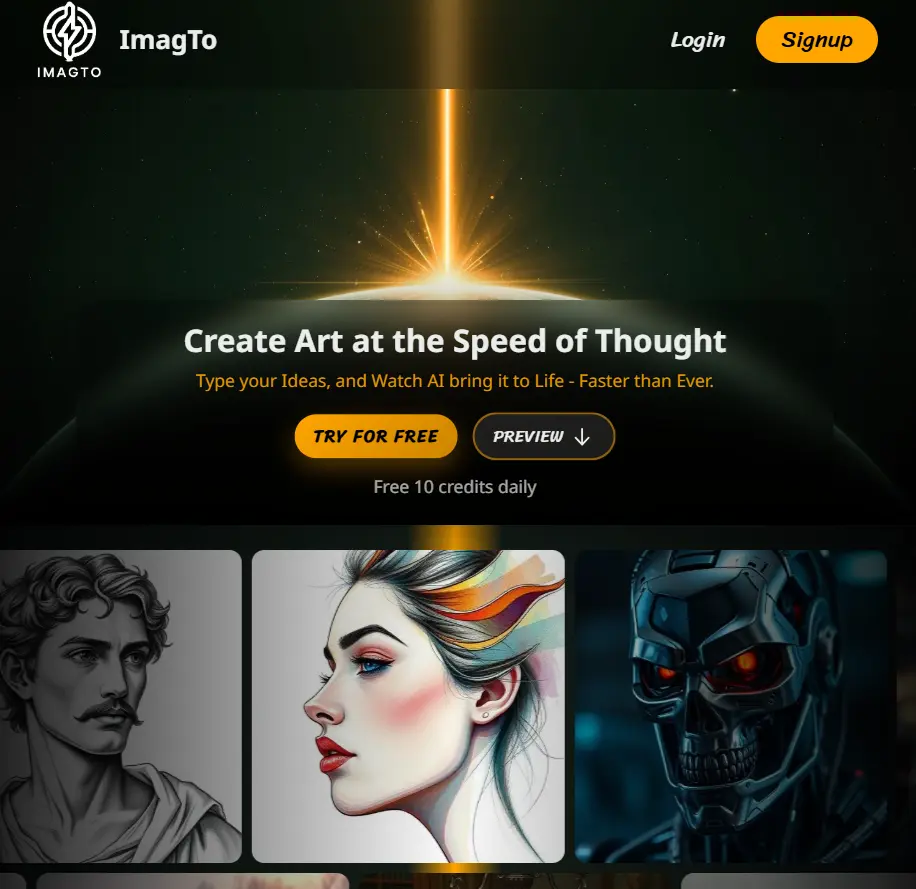 Imagto - AI-powered image generation web application using
                Python and FastAPI